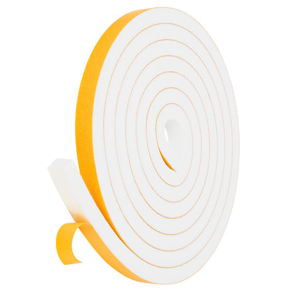 Fowong Foam Weather Stripping – Study Nook and Garage Office Soundproofing Seal, Self-Adhesive Door Frame Insulation, White