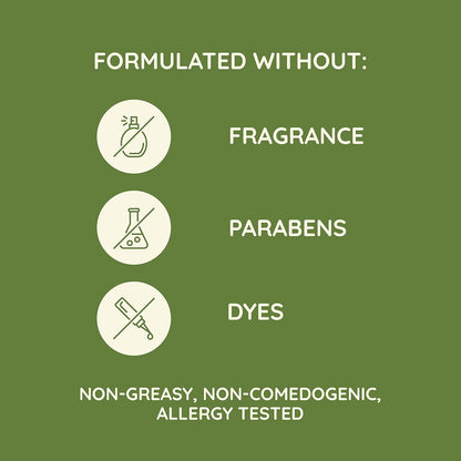 fragrance-free, paraben-free, and dye-free gentle formulation