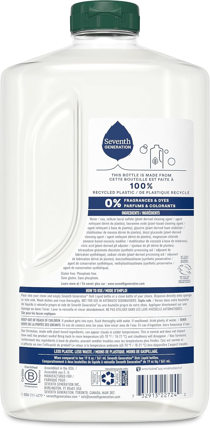 free & clear formulation with 0% dyes and 0% fragrances