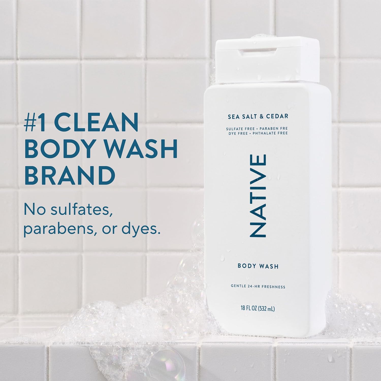 free-from formulation: no sulfates, parabens, phthalates, or synthetic dyes