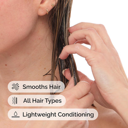 free of added oils, minimizing buildup on fine hair