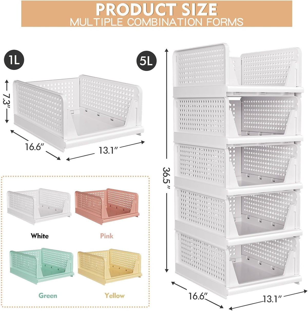 freely stackable tiered design for vertical space utilization