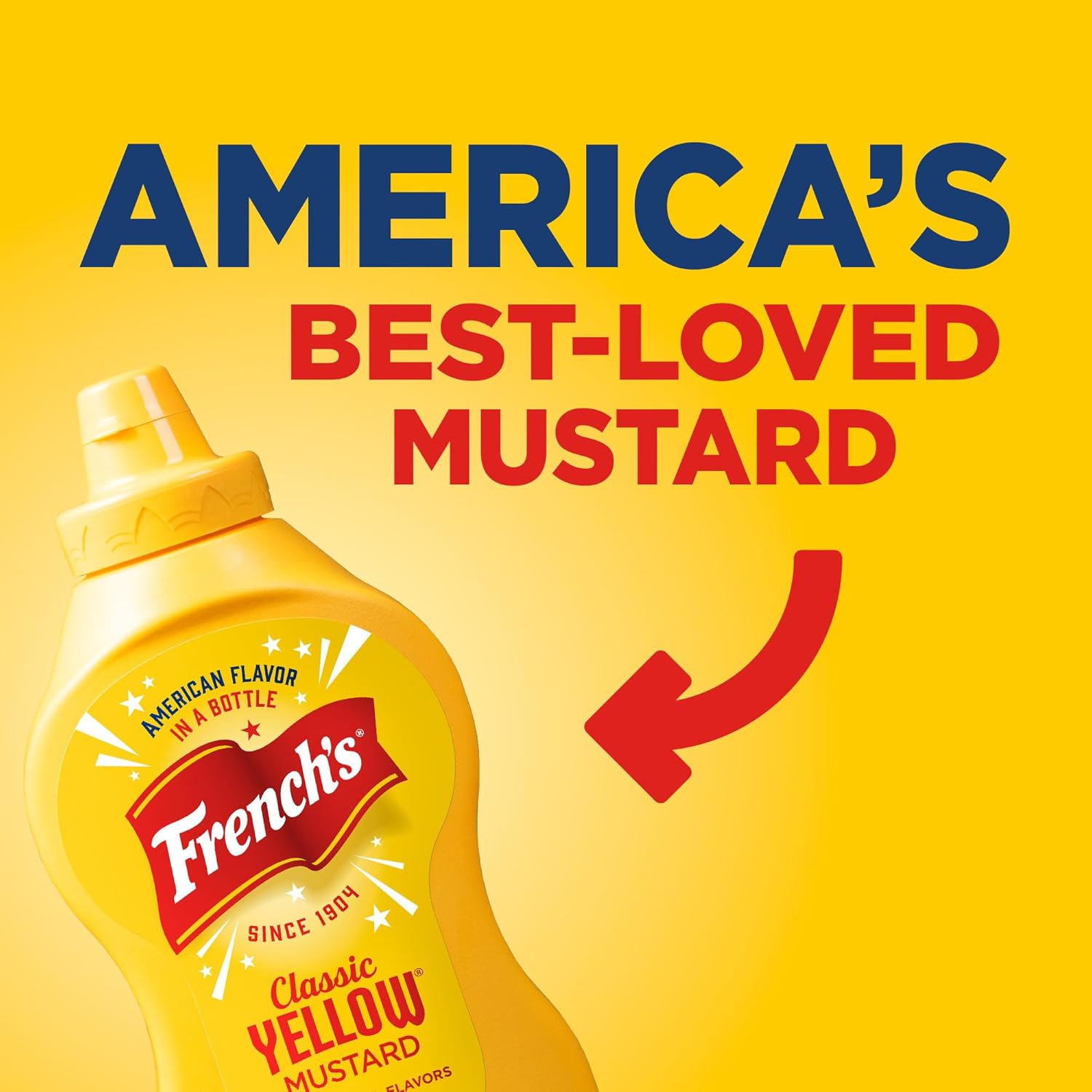 French's Classic Yellow Mustard – Backyard BBQ & Tailgate Squeeze Bottle for Burgers, Brats & Hot Dogs, 14 oz