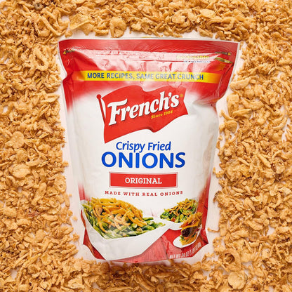 French's Original Crispy Fried Onions 24 oz – Family Favorite Topping for Kid-Approved Dinners