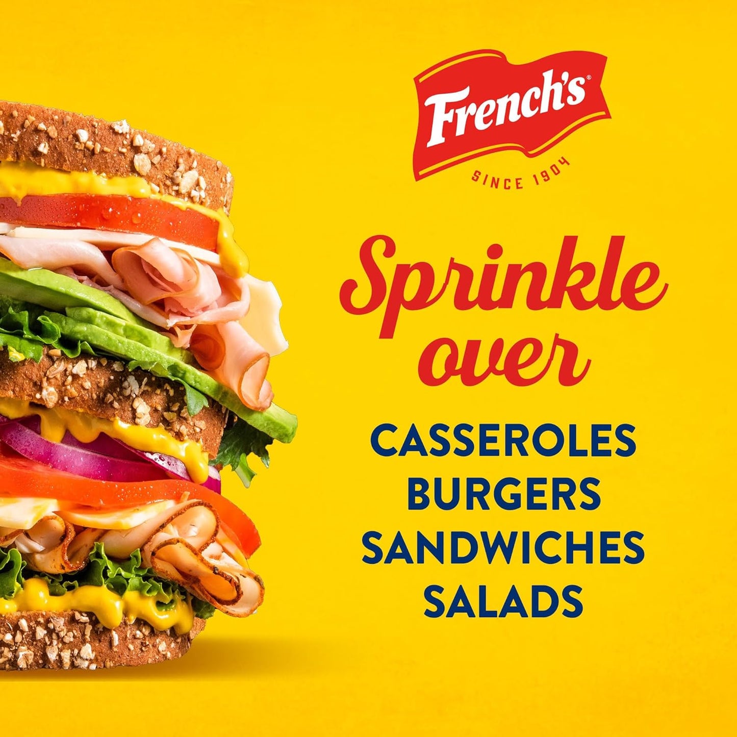 French's Original Crispy Fried Onions 24 oz – Family Favorite Topping for Kid-Approved Dinners