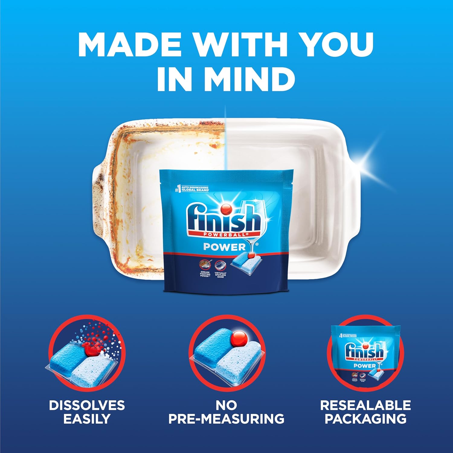 fresh scent finish that leaves dishes smelling clean after each cycle