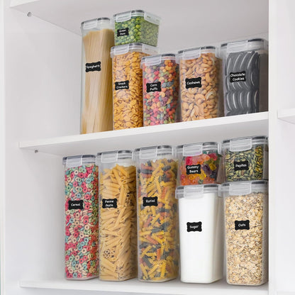 Freshware Kitchen Storage Containers – Stylish Countertop Pantry Display, Clear 48-Piece Set