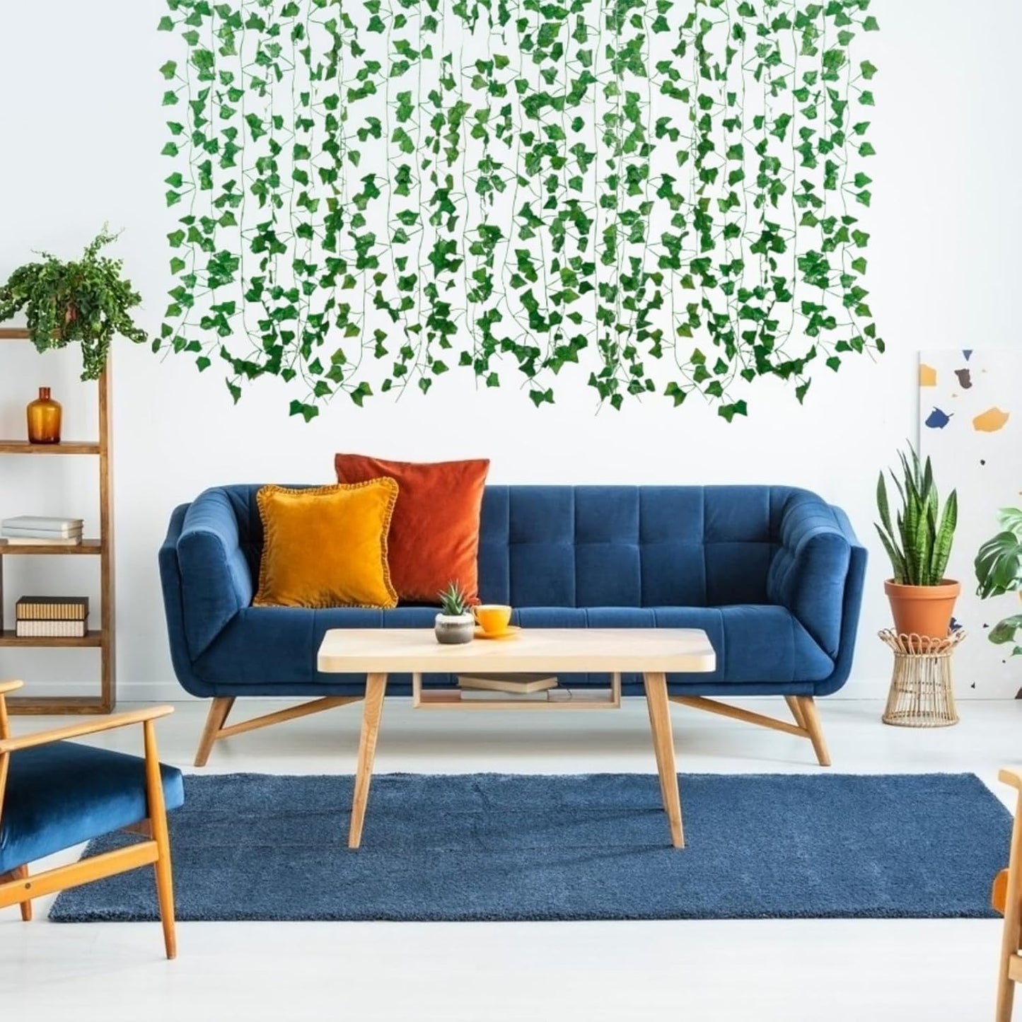 Freyalife Faux Ivy Garland – 84ft Total Length Greenery Vine for Home Aesthetic, Dorm Room Walls and Reading Nook Ambiance