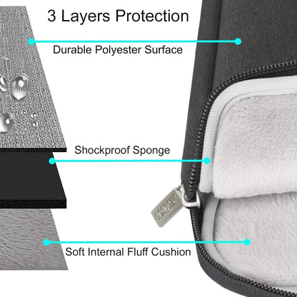 front vertical accessory pocket measuring 11.81 x 11.02 inches for mouse, earphones, pens, and notepads