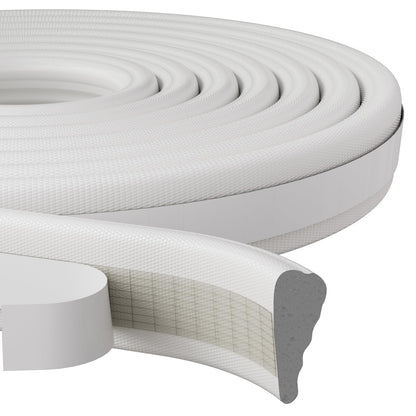 FrostGuard Dark Foam Door Seal Strip – Living Room Front Entry Draft Blocker, Neutral Interior Trim Color