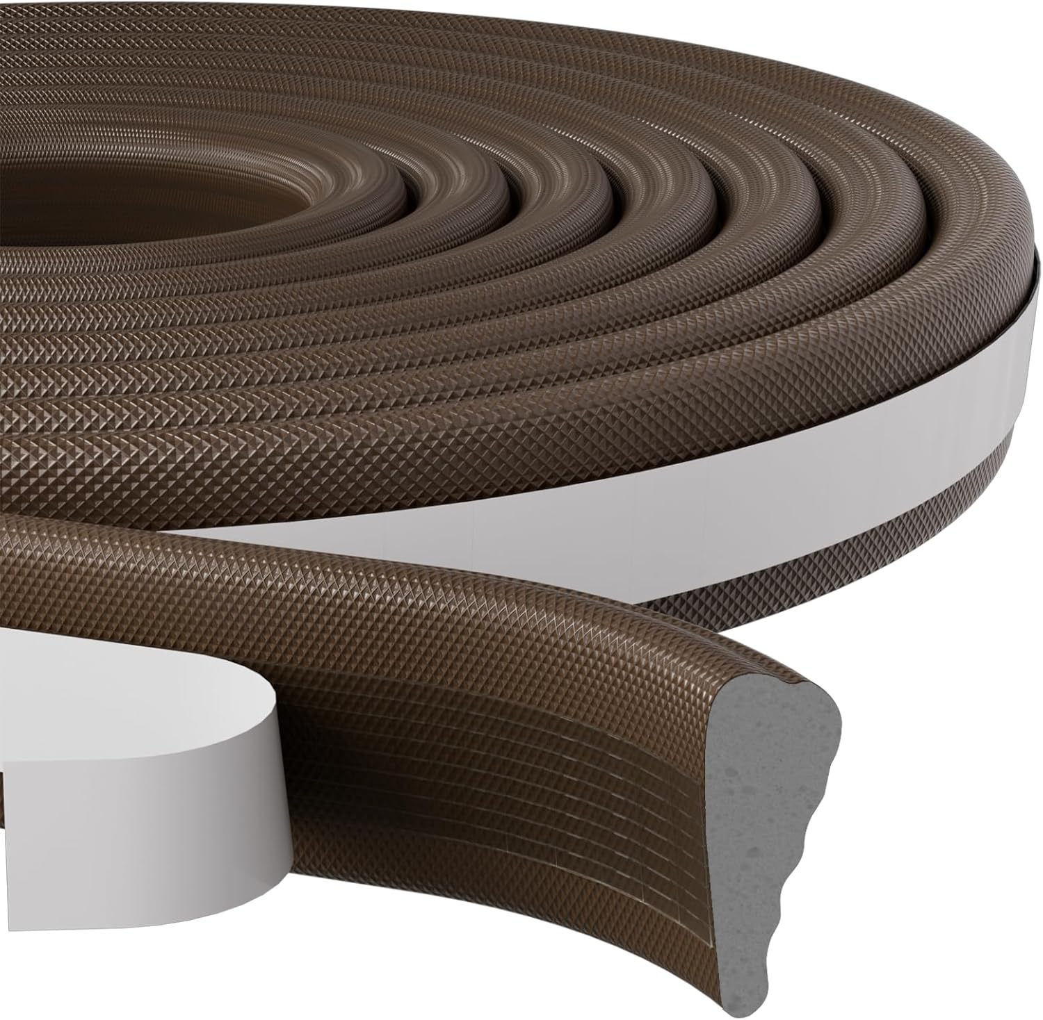 FrostGuard Dark Foam Door Seal Strip – Living Room Front Entry Draft Blocker, Neutral Interior Trim Color