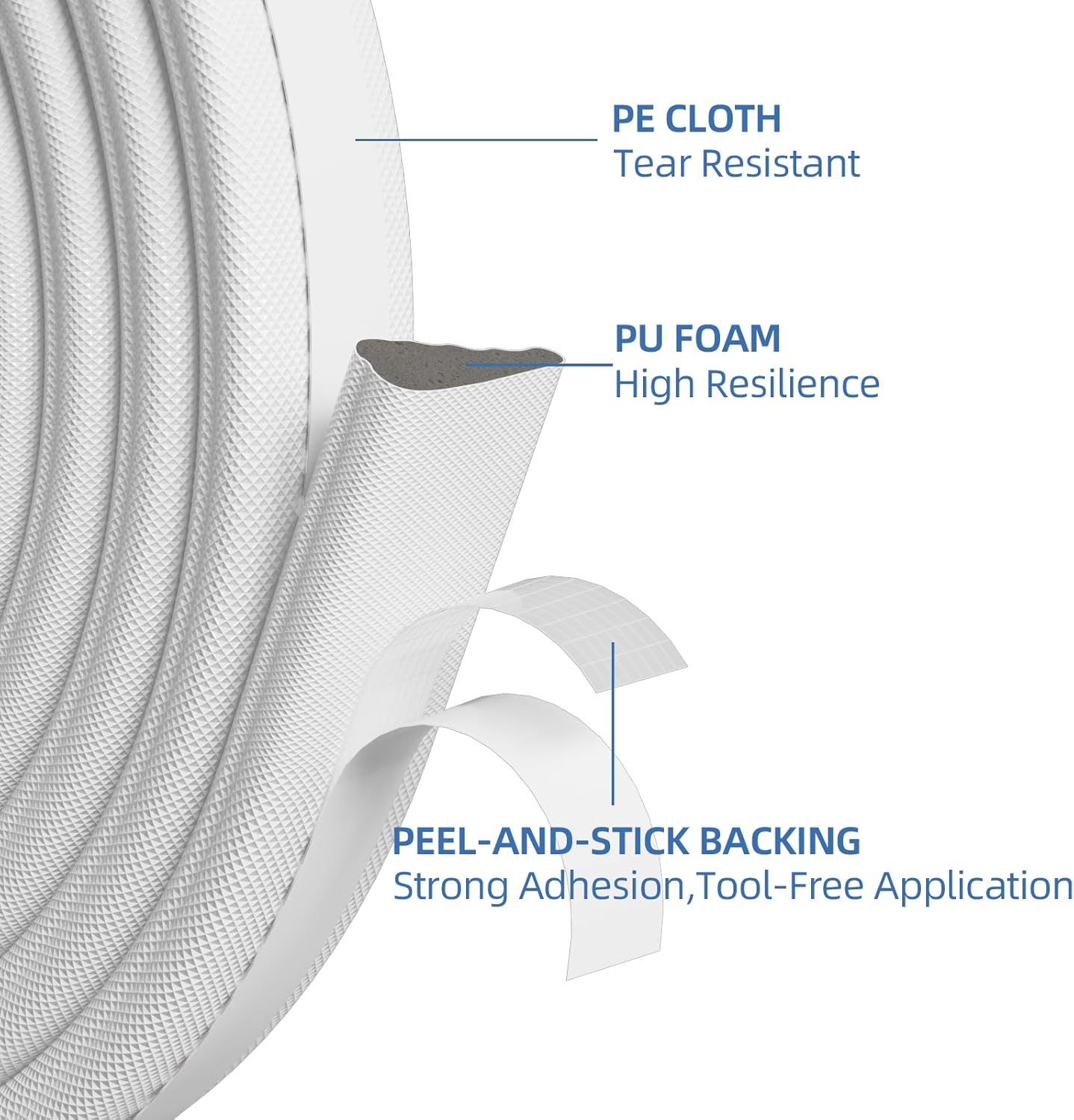 FrostGuard Dark Foam Door Seal Strip – Living Room Front Entry Draft Blocker, Neutral Interior Trim Color