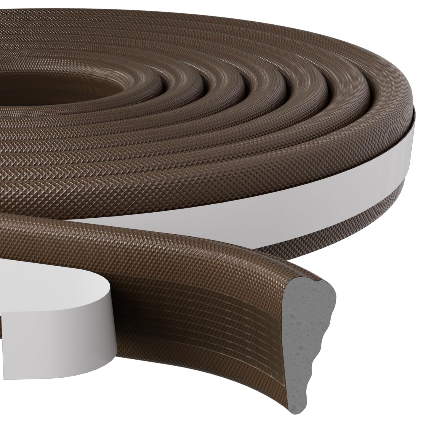 FrostGuard Dark Foam Door Seal Strip – Living Room Front Entry Draft Blocker, Neutral Interior Trim Color