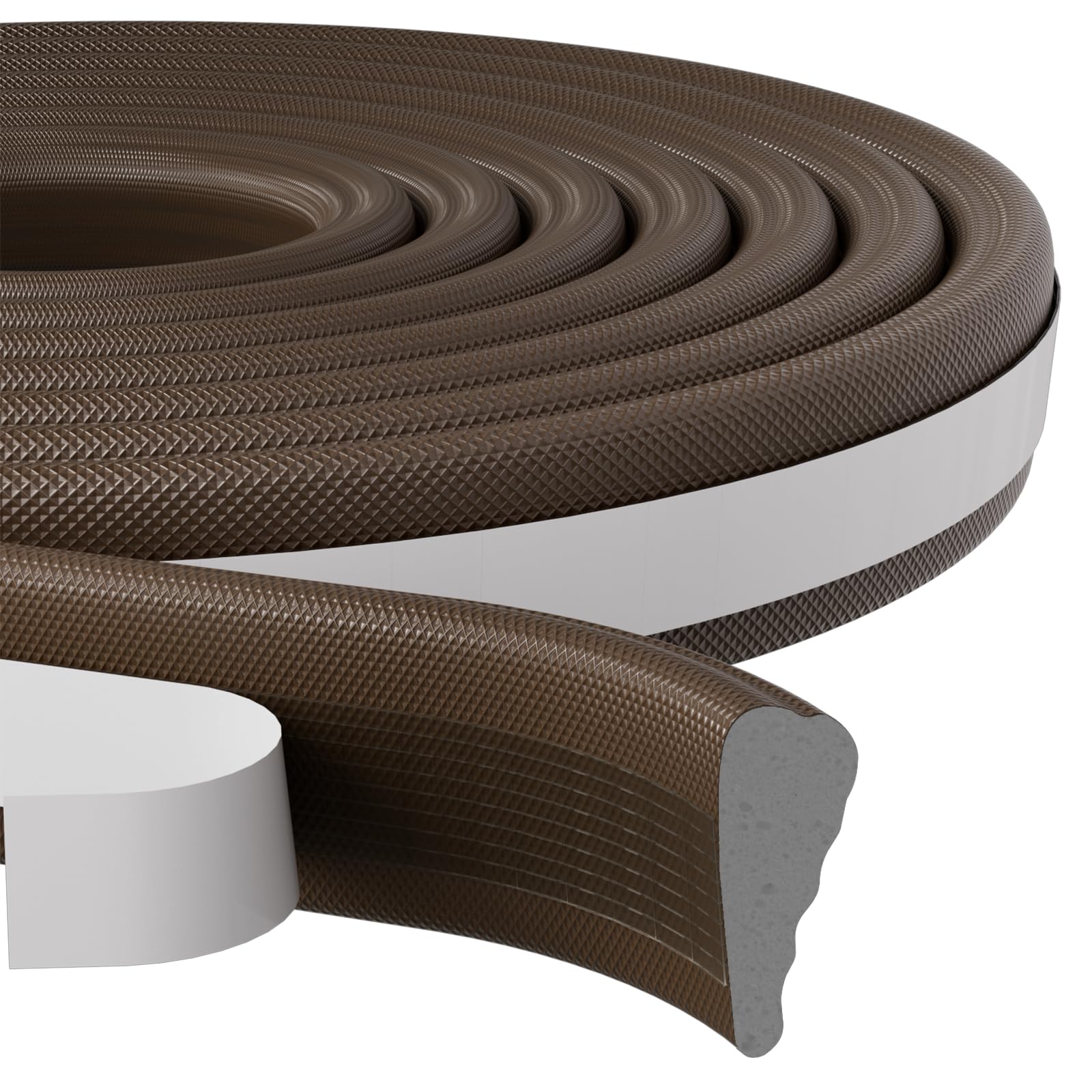 FrostGuard Dark Foam Door Seal Strip – Living Room Front Entry Draft Blocker, Neutral Interior Trim Color