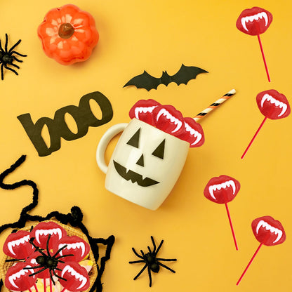Fruidles Halloween Vampires Fangs Tattoo Lollipops – Streamlined Goody Bag Filler for Simple Halloween Hosting