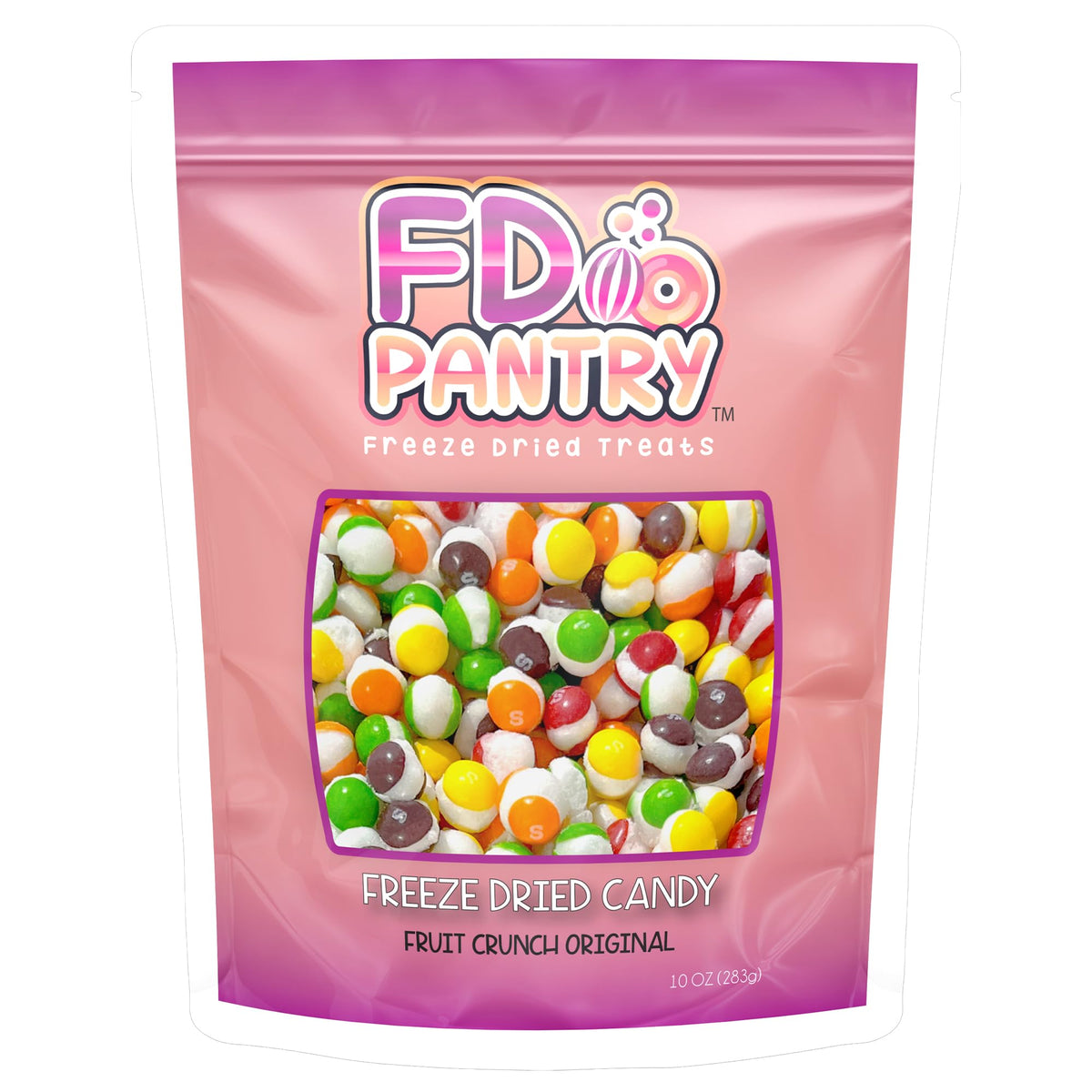 Fruit Crunch Original Rainbow Freeze-Dried Candy, 10 oz, Assorted Fruit Flavors, Large Pouch, Ideal Gift Snack Treat