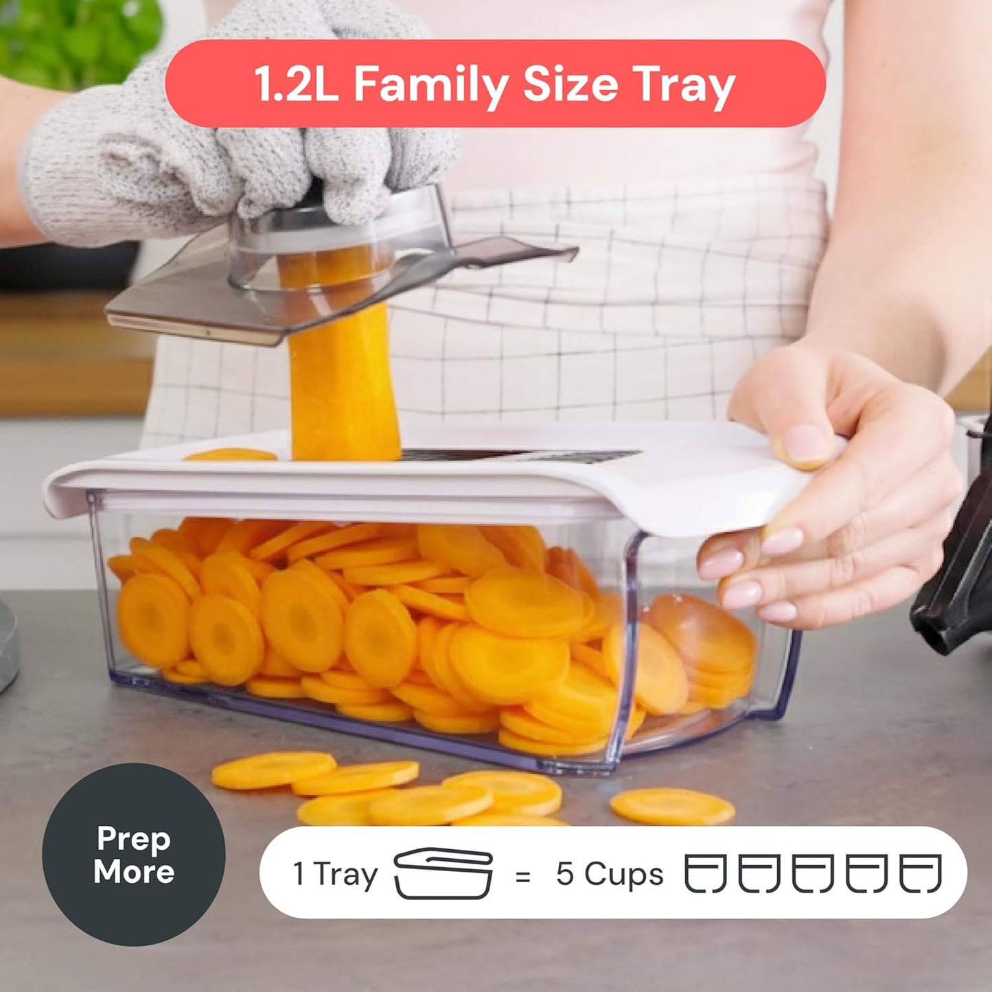 Fullstar Mandoline Slicer 6-in-1 Kitchen Gadget – Thoughtful Christmas and Birthday Gift for Mom and Her, Compact White Veggie Spiralizer