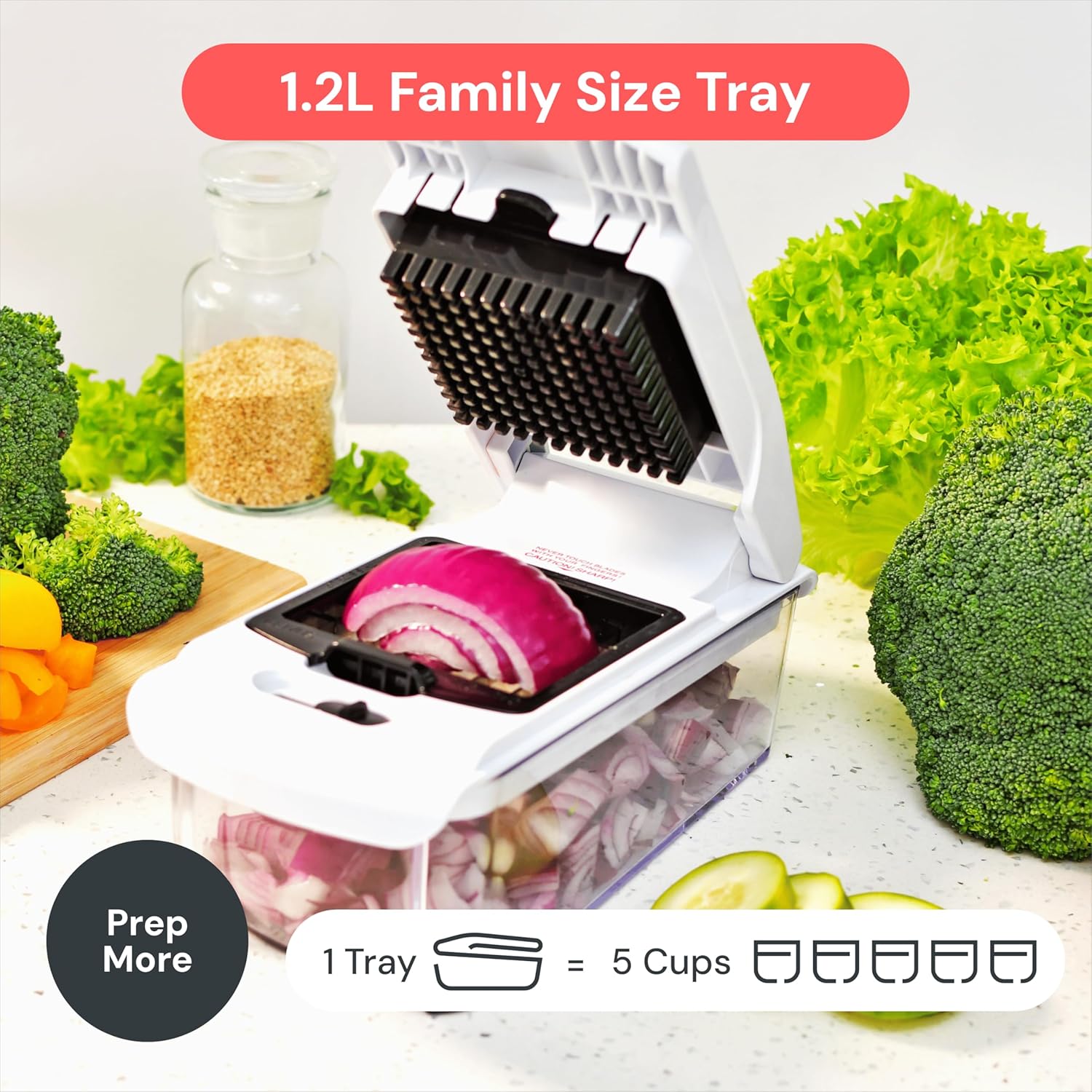 Fullstar The Original Pro Chopper – 30-Second Veggie Dicer for Busy Weeknight Dinners, 4-in-1 Food Chopper with Container