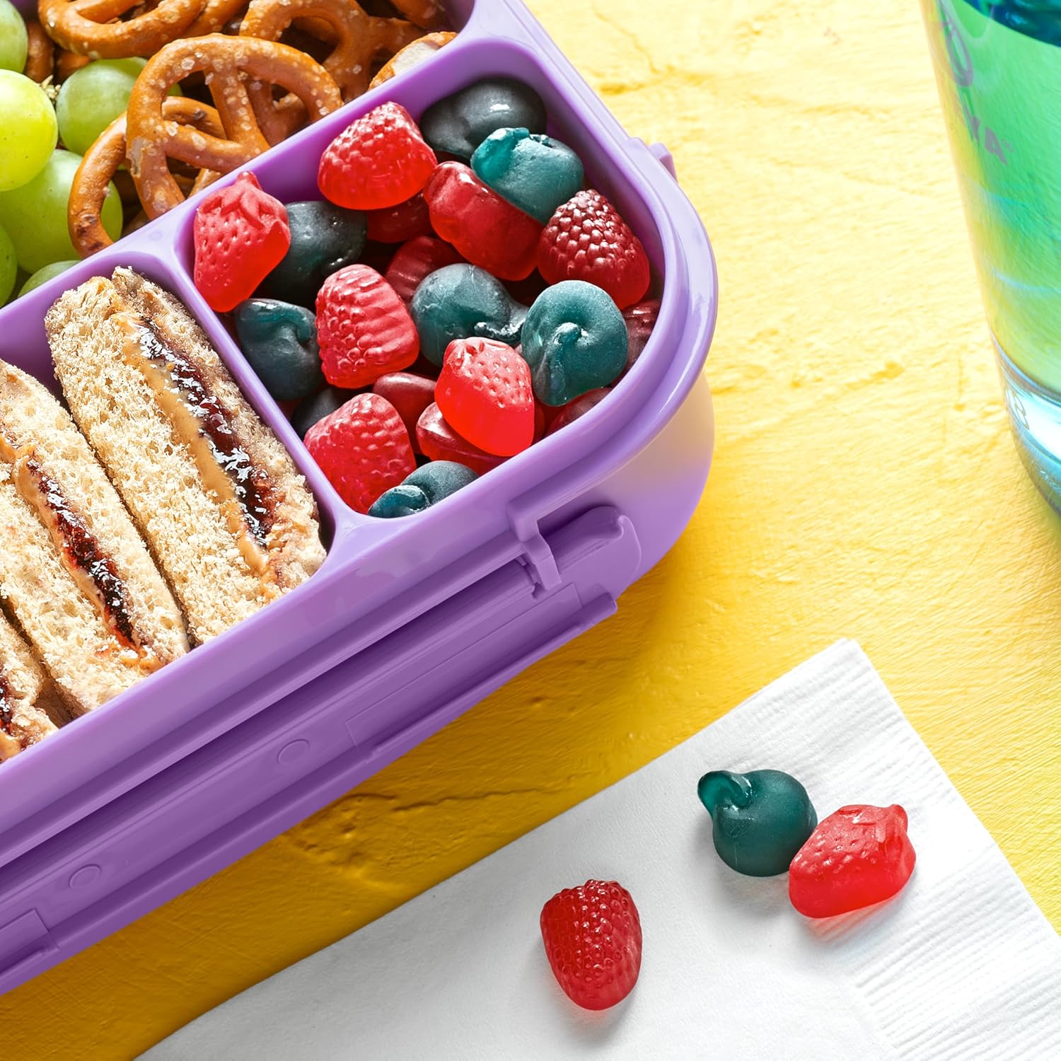 Funables Fruity Snacks Mixed Berry Pouches, Low-Calorie Guilt-Free Snack for Late-Night Cravings, 22-Count Box