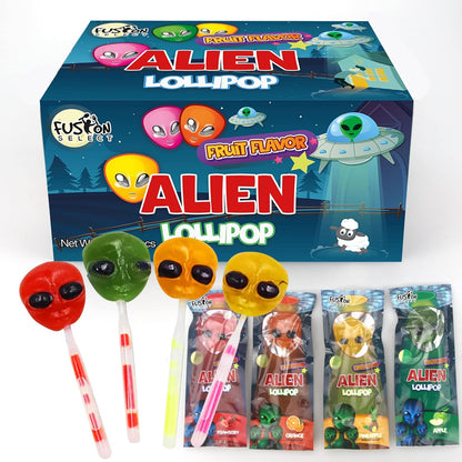Fusion Select Spooky Suckers – Safe & Sanitized Halloween Candy for Kids, 6 Fun Character Designs in One Box