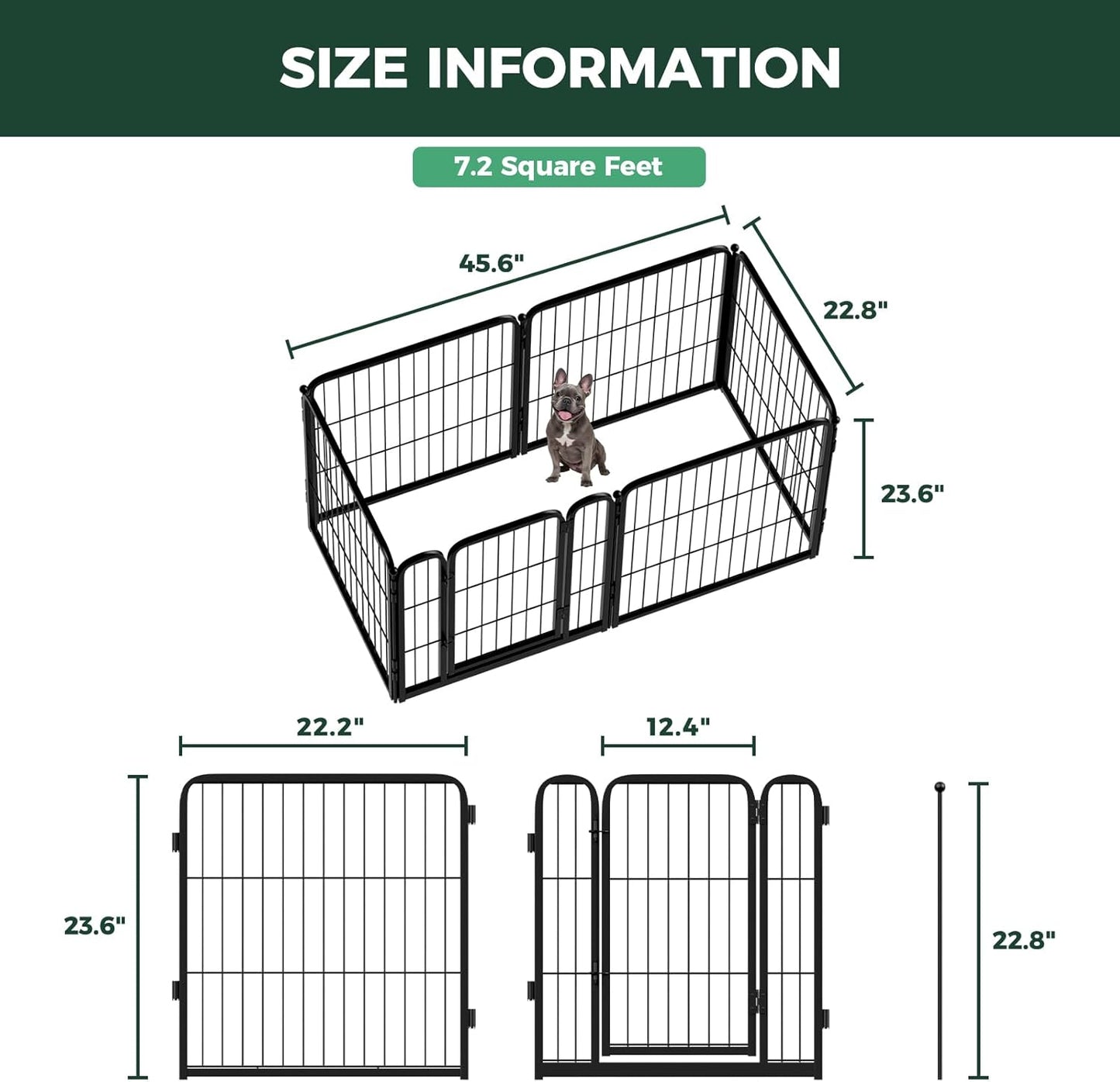 FXW Homeplus Unleashed Indoor Dog Playpen - First Time Puppy Owner Gift 24 Inch 4 Panels Starter Crate Alternative, Black