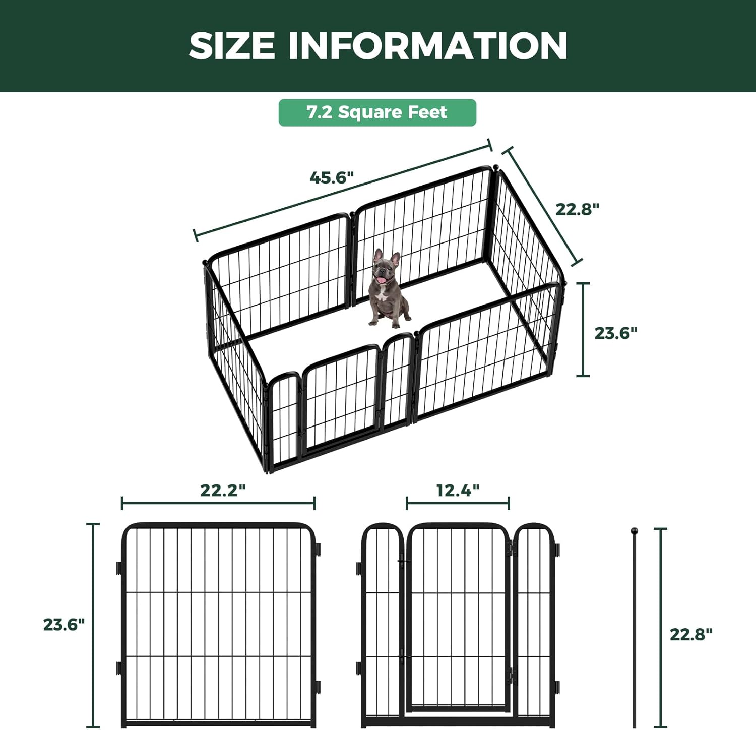FXW Homeplus Unleashed Indoor Dog Playpen - First Time Puppy Owner Gift 24 Inch 4 Panels Starter Crate Alternative, Black