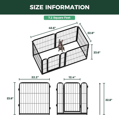 FXW Homeplus Unleashed Indoor Dog Playpen - First Time Puppy Owner Gift 24 Inch 4 Panels Starter Crate Alternative, Black