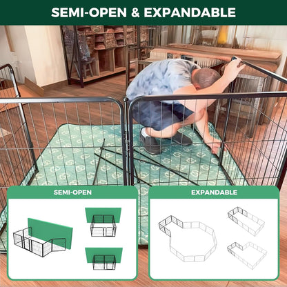 FXW Homeplus Unleashed Indoor Dog Playpen - First Time Puppy Owner Gift 24 Inch 4 Panels Starter Crate Alternative, Black