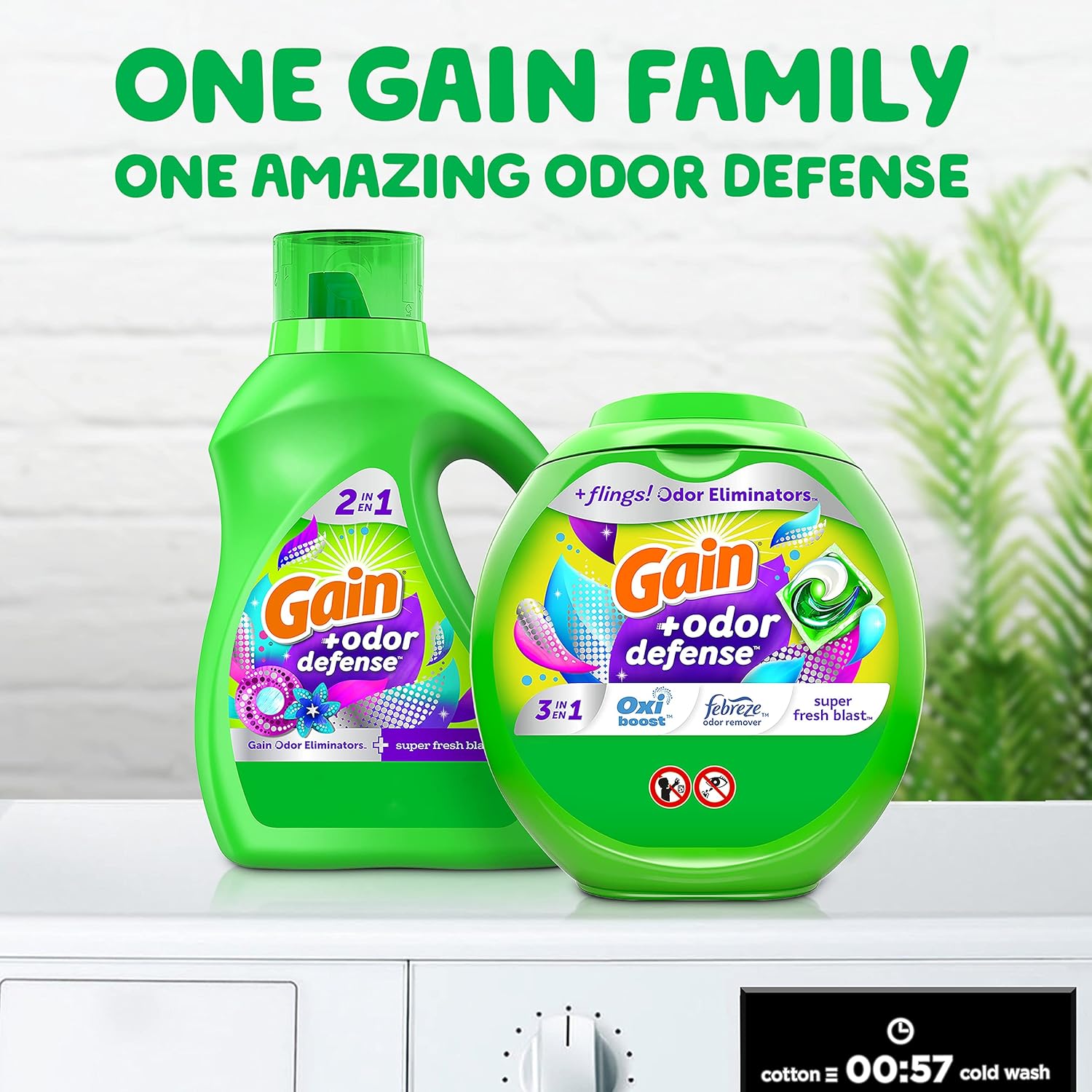 Gain Flings Laundry Detergent Pacs – Family-Safe Stain Remover for Kids' Clothes and School Uniforms, 3-in-1 with Febreze and Oxi