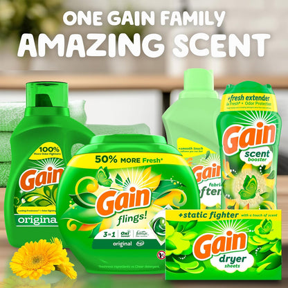 Gain In-Wash Scent Booster Beads Original Scent – 12 Weeks Freshness for Nightly Wind-Down Linen Routine