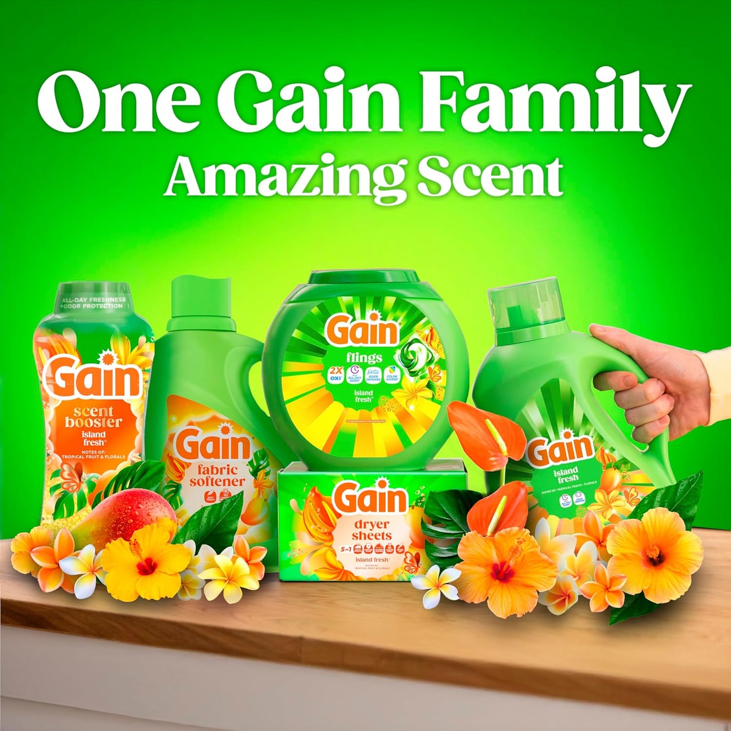 Gain Island Fresh Laundry Detergent 154 fl oz – Calming Tropical Scent for Bath Towels and Wind-Down Bedtime Routine