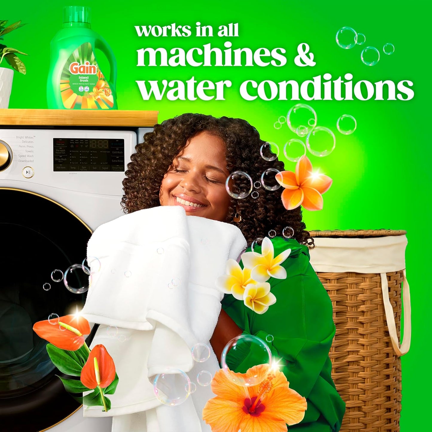 Gain Island Fresh Laundry Detergent 154 fl oz – Calming Tropical Scent for Bath Towels and Wind-Down Bedtime Routine
