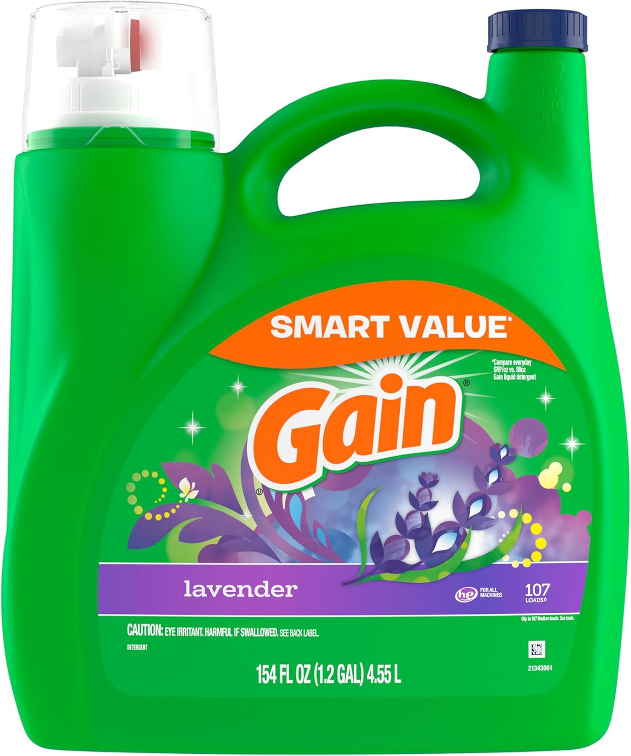 Gain Liquid Laundry Detergent Lavender – Premium 107-Load Bulk for Elegant Home Linen Care