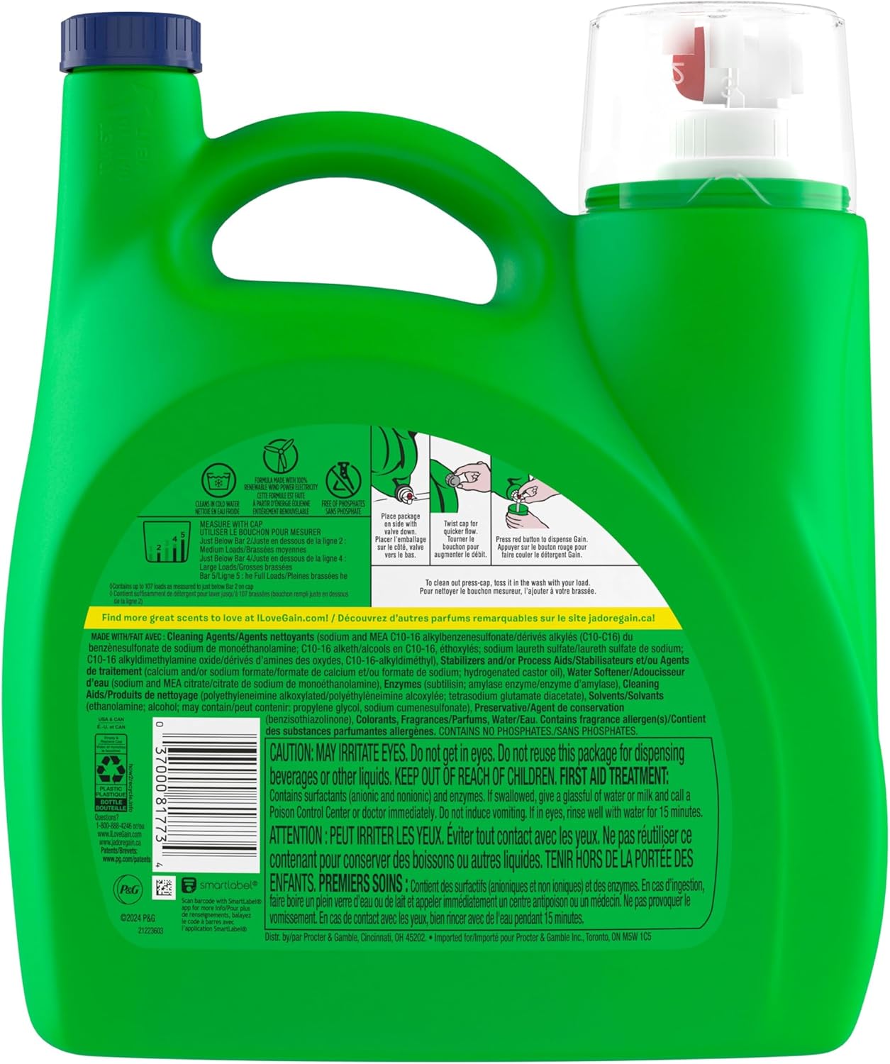 Gain Liquid Laundry Detergent Lavender – Yoga Room Linen Refresher for Calming Self-Care Rituals