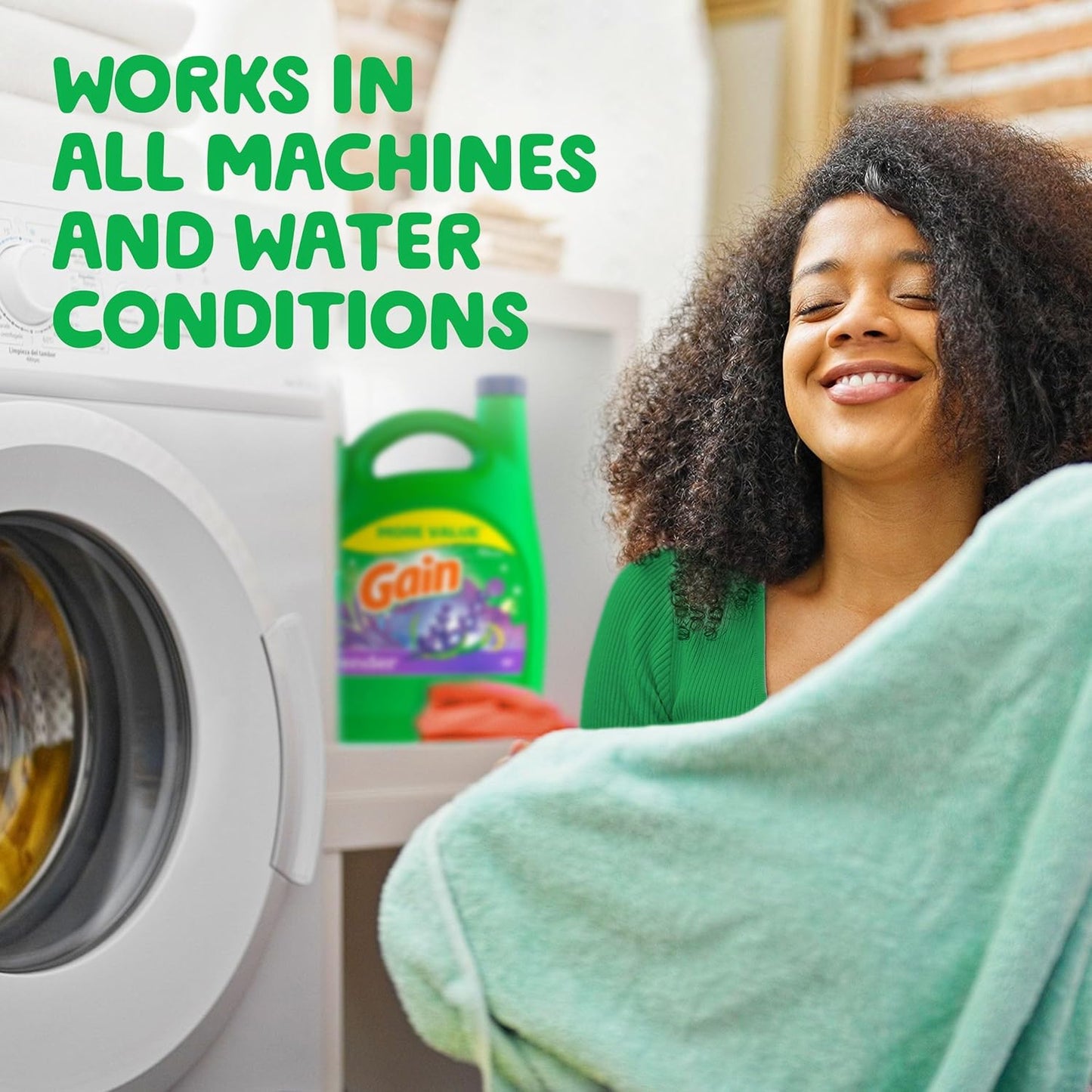Gain Liquid Laundry Detergent Lavender – Yoga Room Linen Refresher for Calming Self-Care Rituals