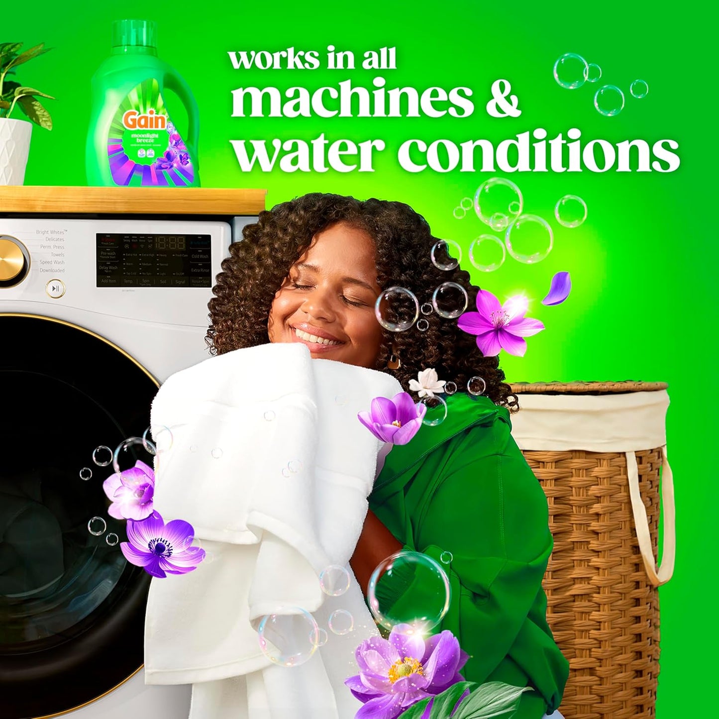Gain Moonlight Breeze Liquid Laundry Detergent with Odor Defense – Aromatherapy Laundry Soap for Self-Care Sunday Wash Day, 177 fl oz, 134 Loads