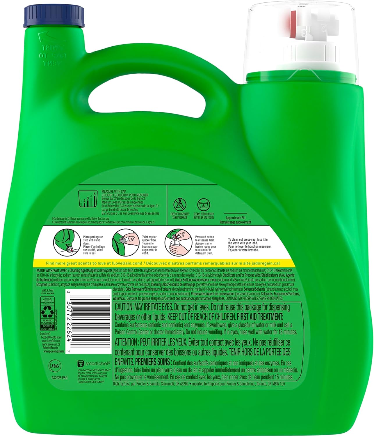 Gain Moonlight Breeze Liquid Laundry Detergent with Odor Defense – Aromatherapy Laundry Soap for Self-Care Sunday Wash Day, 177 fl oz, 134 Loads