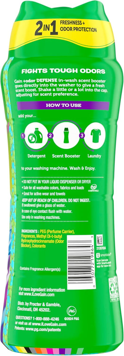 Gain Odor Defense In-Wash Scent Booster – Super Fresh Blast Scent Beads for Hiking Gear, 21.1 oz Laundry Freshener