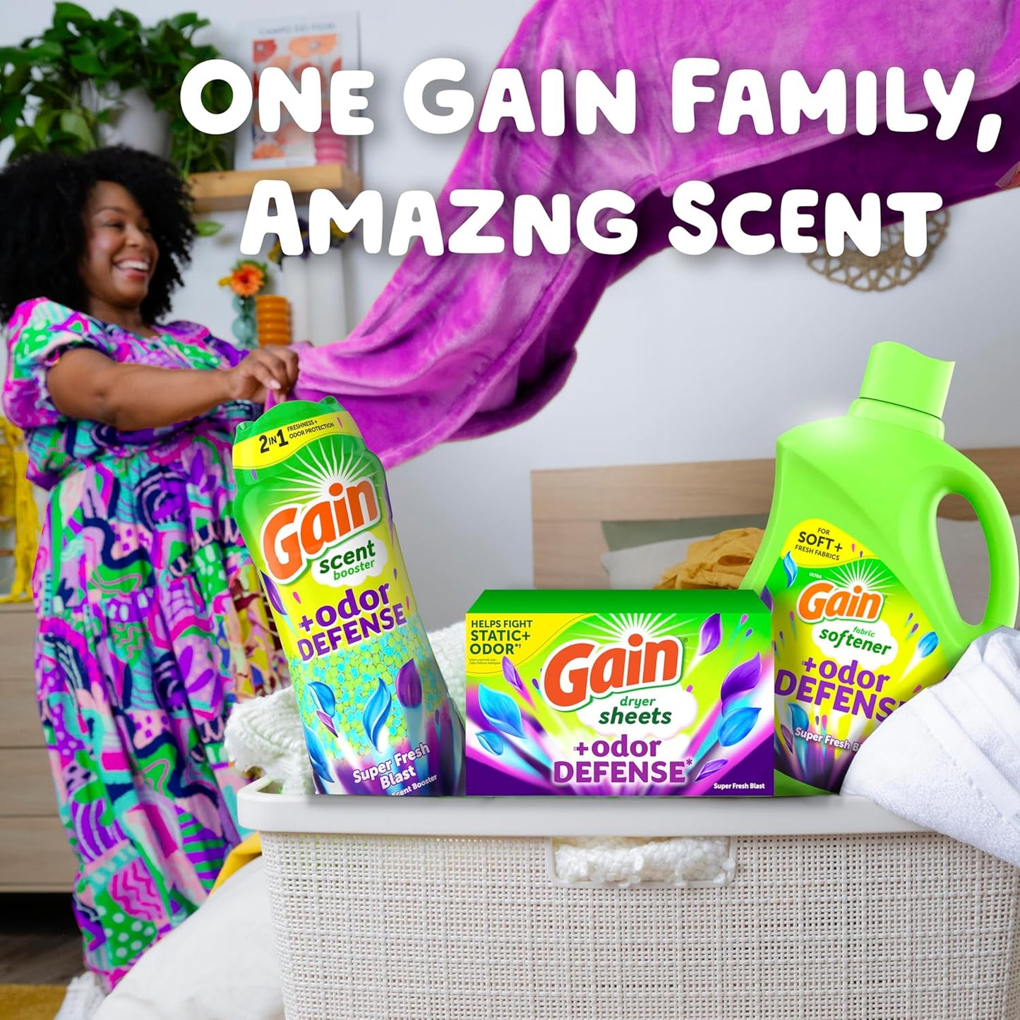 Gain Odor Defense In-Wash Scent Booster – Super Fresh Blast Scent Beads for Hiking Gear, 21.1 oz Laundry Freshener