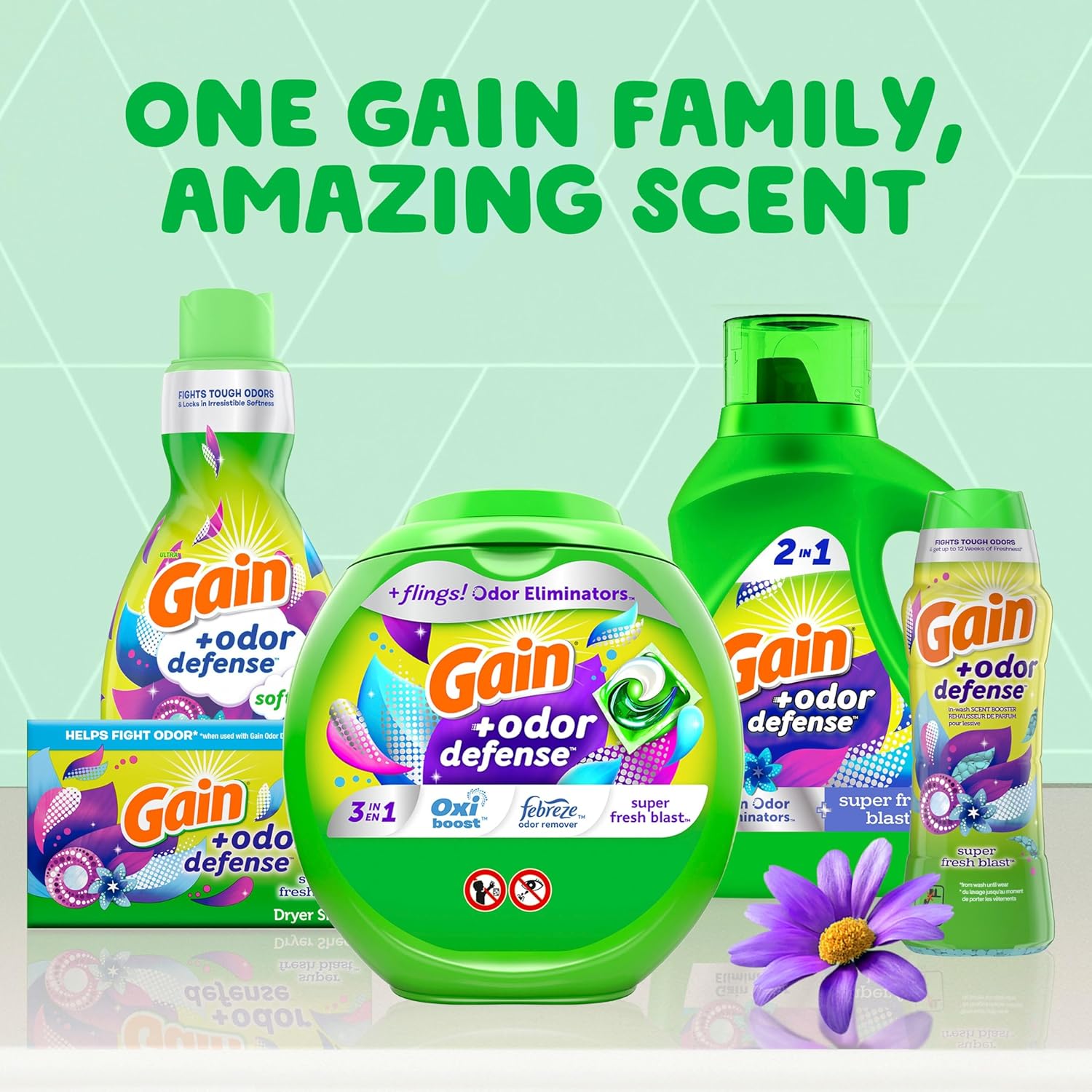 Gain Odor Defense Liquid Laundry Detergent Super Fresh Blast Scent 194 fl oz 134 Loads, Aromatherapy Laundry Soap for Stress Relief Self-Care Routines