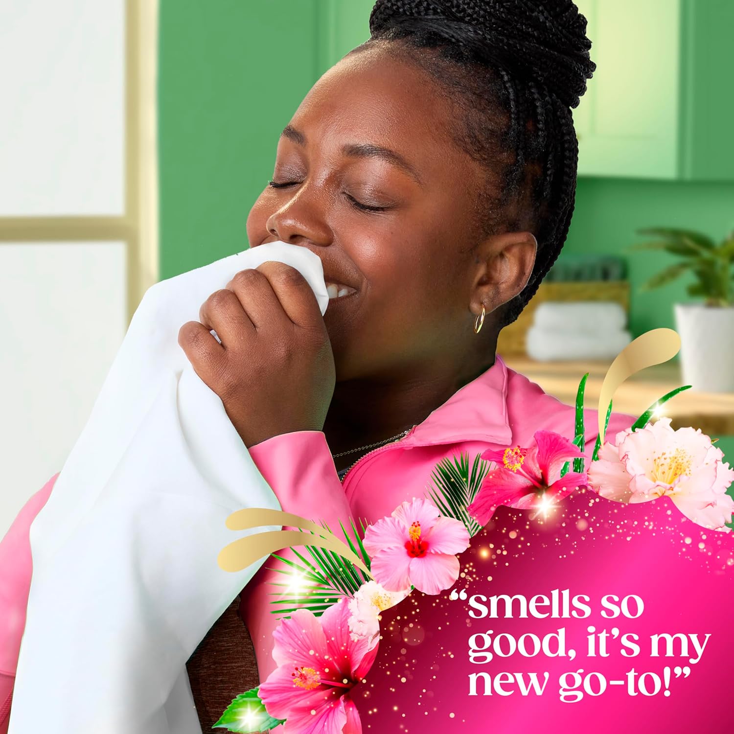 Gain Plus Flings Laundry Pacs Happy Hibiscus Scent for Nightly Self-Care Routine and Bedtime Linen Refresh, 45 Count