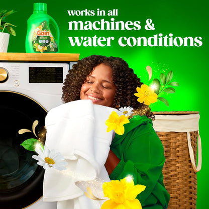 Gain Plus Liquid Laundry Detergent with Oxi and Original Scent for Home Yoga and Meditation Spaces, Long-Lasting Fragrance Laundry Soap