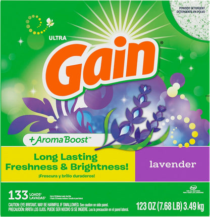 Gain Powder Laundry Detergent Lavender Scent for Bath Time & Wind-Down Routine, 133 Loads of Calming Floral Freshness