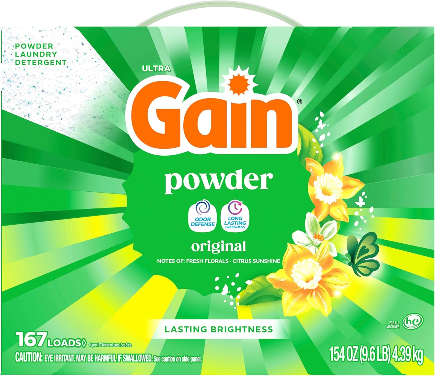 Gain Powder Laundry Detergent, Original Scent, 167 Loads, 154 OZ – Weeks-Long AromaBoost for Linen Closet and Self-Care Spaces