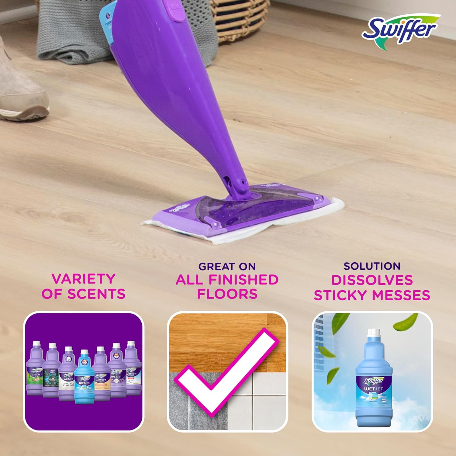 gain scent fragrance variant within a broader scent family (fresh, febreze lavender, unstopables, antibacterial, wood, vinyl/tile/laminate)