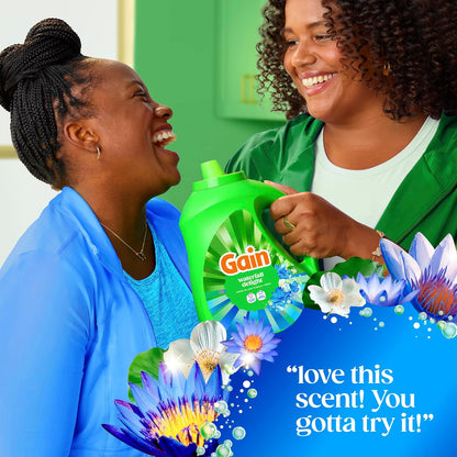 Gain Waterfall Delight Liquid Laundry Detergent for Bath Towle Refresh, 134-Load HE Jug for Family Wellness Routine