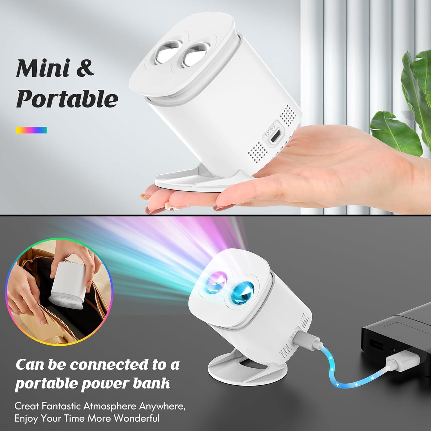 Galaxy Projector Minimalist Design – Single-Device Star Lamp Replacing Three Bulbs in Small Bedroom and Studio Apartment
