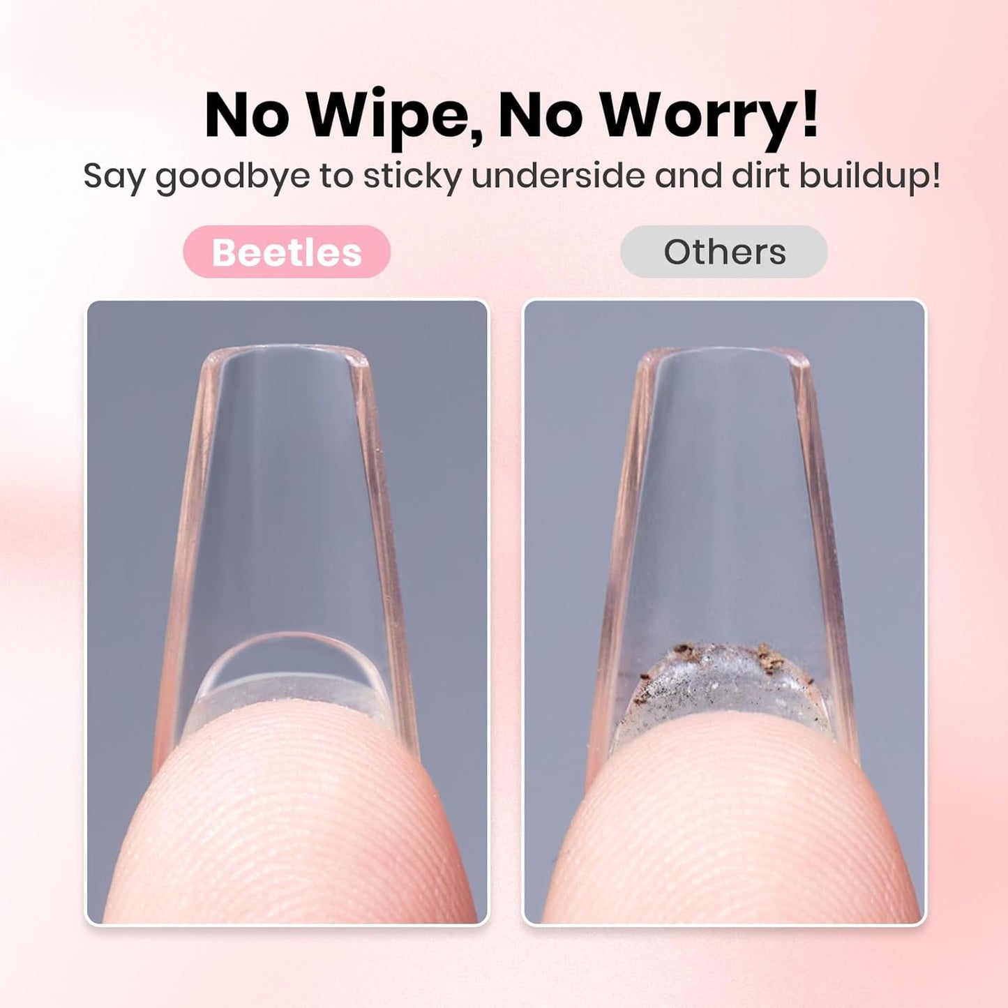 gap-filling structure that reduces air pockets on flat nail beds