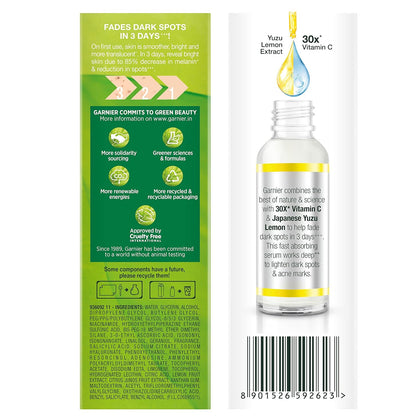 Garnier Bright Complete Vitamin C Booster Face Serum, 30ml – Mindful Morning Self-Care Serum for Dull Skin Recovery