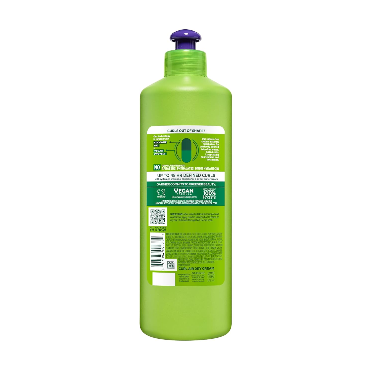 Garnier Fructis Curl Nourish Air Dry Cream XL – Calming Vegan Curl Cream for Sensitive Scalp Wind-Down Care